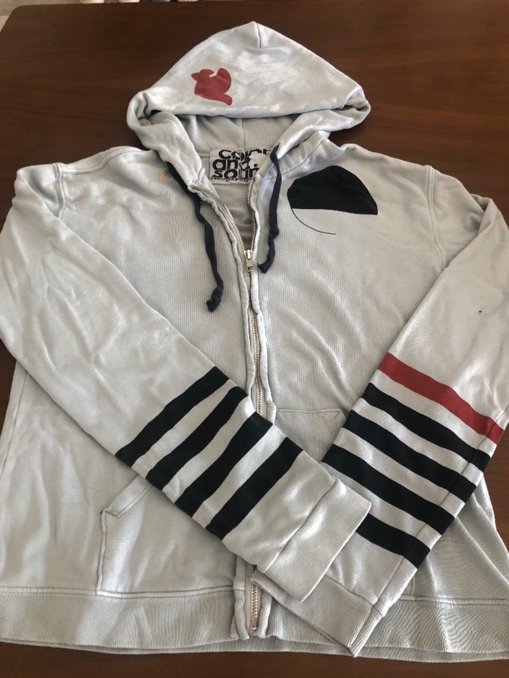 FREECITY Zip Up Hoodie Sweatshirt Symphonic Color Sz 2/M